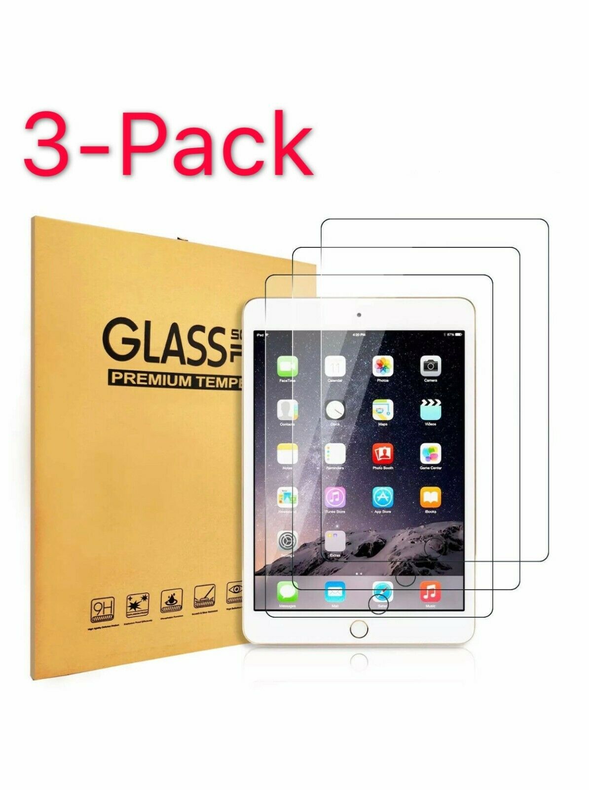 3x Tempered Glass Screen Protector For Ipad 9.7 2 Mini 4 Pro Air 3rd 4th 5th 6th