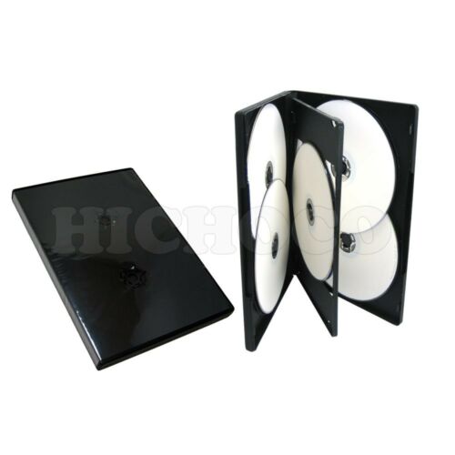 100 Ct Standard 14mm Multi Hold 6 Disc Six Cd Dvd Black Case Movie Box Wholesale