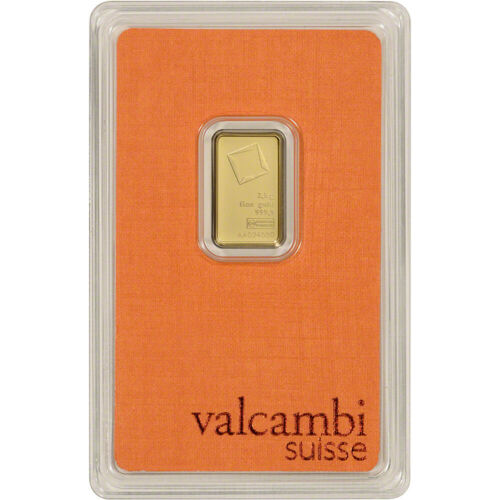 2.5 Gram Gold Bar - Valcambi Suisse - 999.9 Fine In Sealed Assay