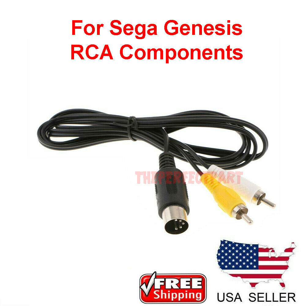 Oem 6ft Rca Tv Av Audio Video Cord Cable For Sega Genesis 1 & Sega Master System