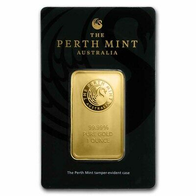 1 Oz Gold Bar - Perth Mint .9999 Fine Gold (in Assay)