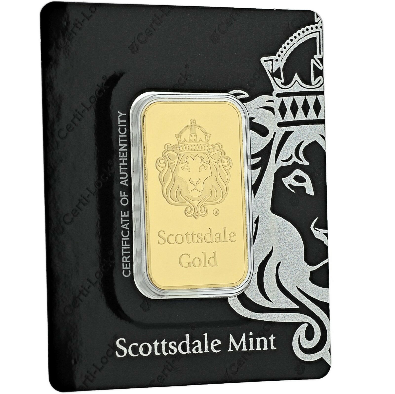 Special Price! 1oz .9999 Gold Bar By Scottsdale Mint In Certi-lock Coa #a389