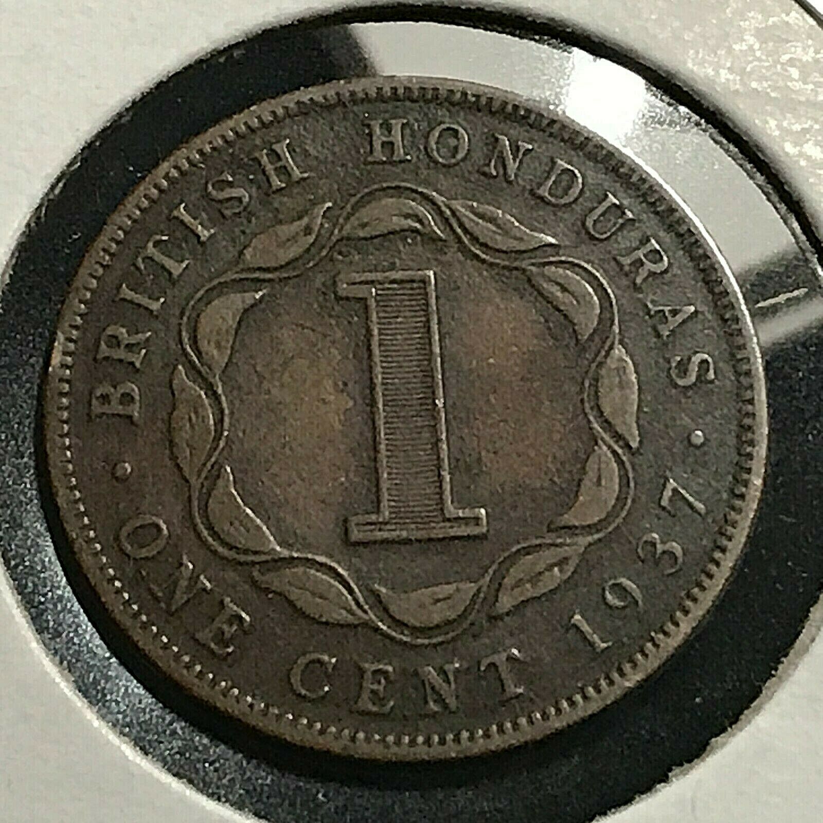 1937 British Honduras Bronze One Cent Coin