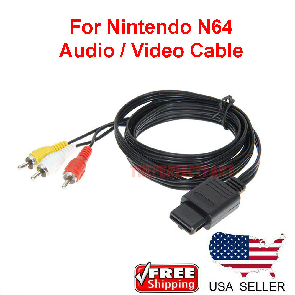 N64 Snes Gamecube 6ft Rca Av Tv Audio Video Stereo Cable Cord For Nintendo 64