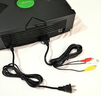 New Av Cable & Power Cord Bundle For The Original Microsoft Xbox