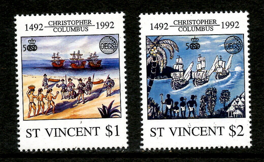 St. Vincent 1709-10, 1992 Discovery Of America, Mnh, (stv048)