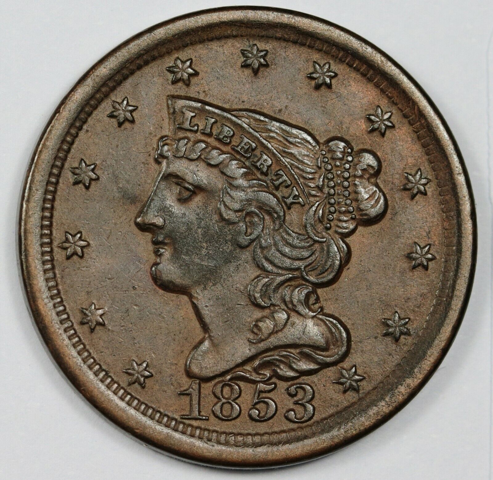 1853 Half Cent.  Au-unc.  165909