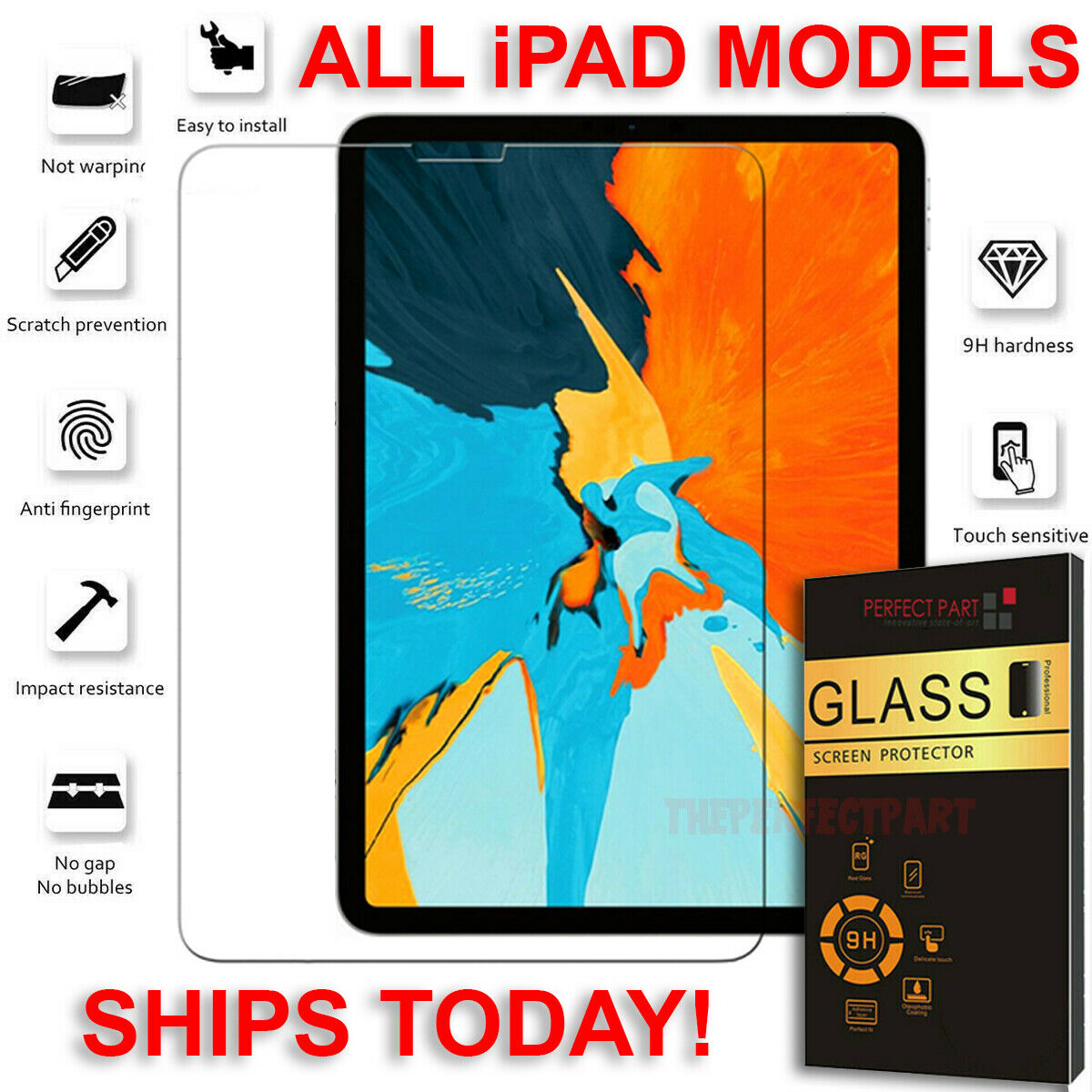 Tempered Glass Screen Protector For Ipad 10.2 9.7 7th 5th 6th Air Pro Mini 2 3 4