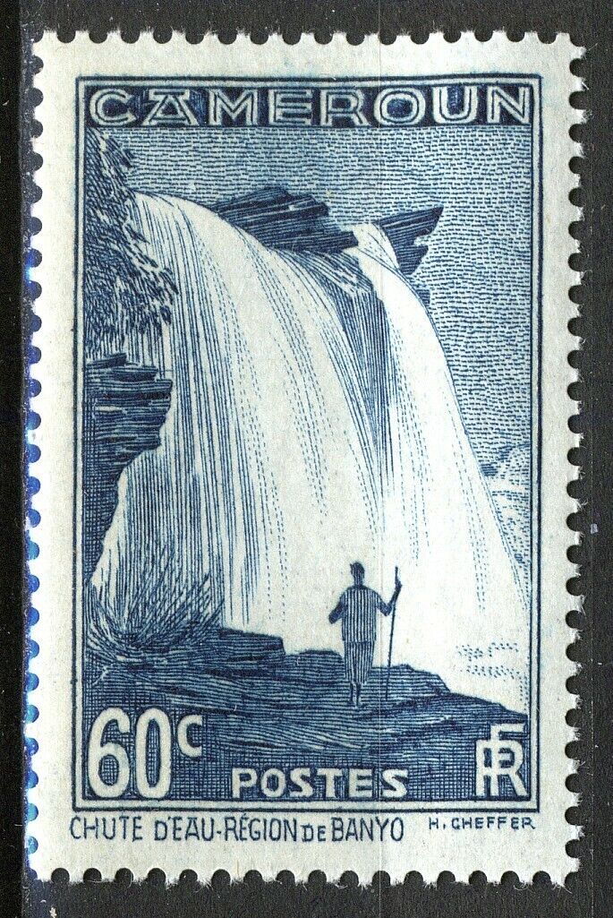 French Cameroun 1940, 60c Banyo Waterfall Mnh, Yv 174