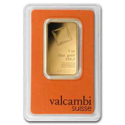 1 Oz Gold Bar - Valcambi Suisse Sealed In Assay .9999 Fine