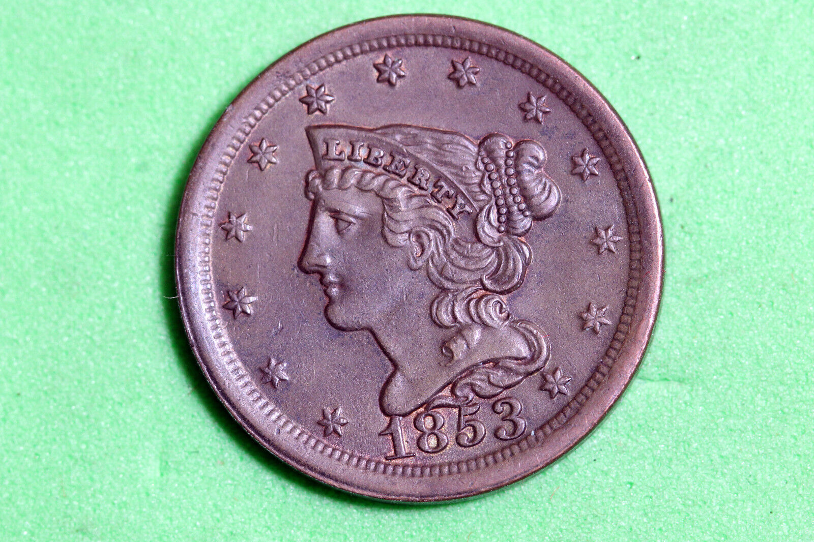 Estate Find 1853 Braided Hair Half Cent #d34287