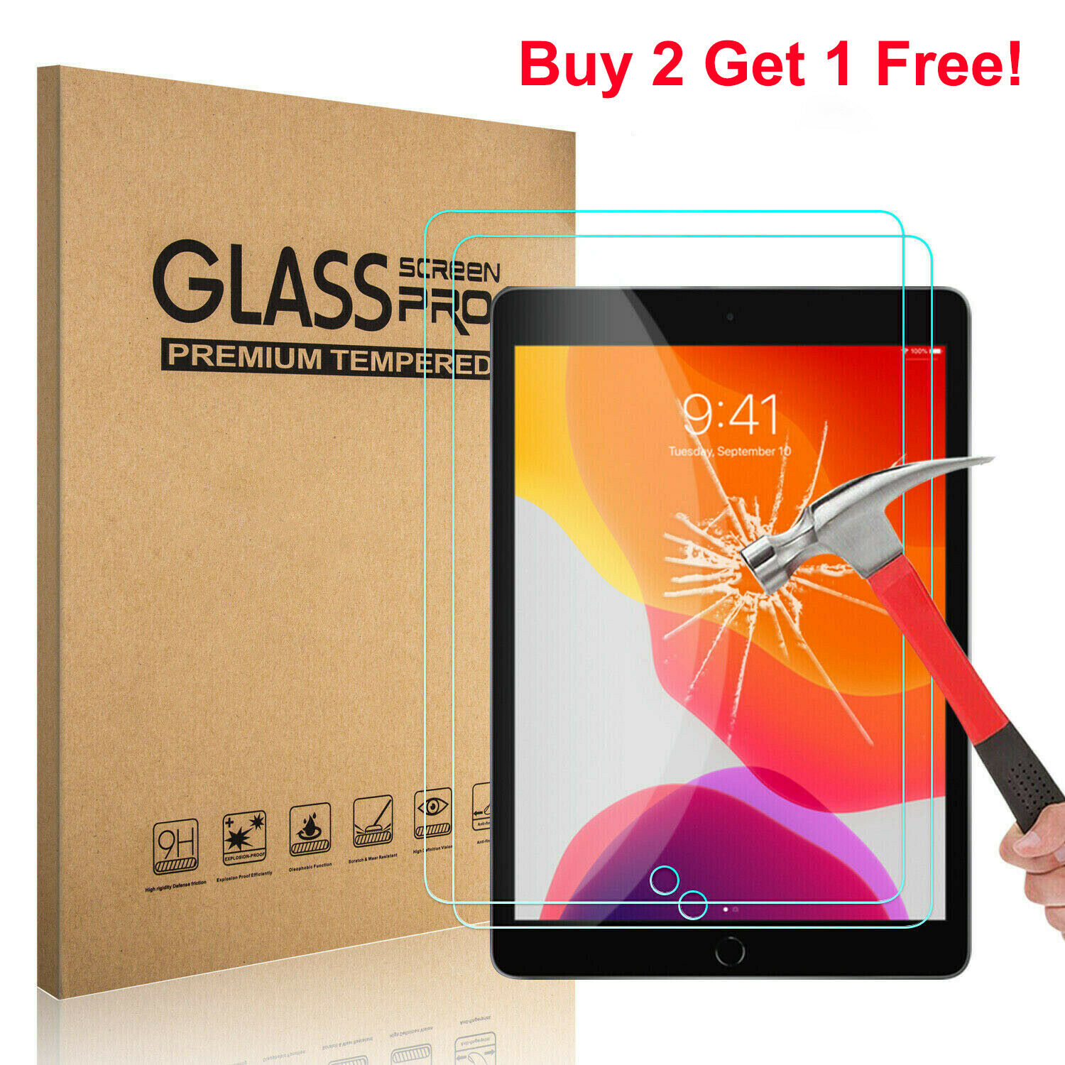 Premium Tempered Glass Screen Protector For Apple Ipad 8th Generation 2020 10.2