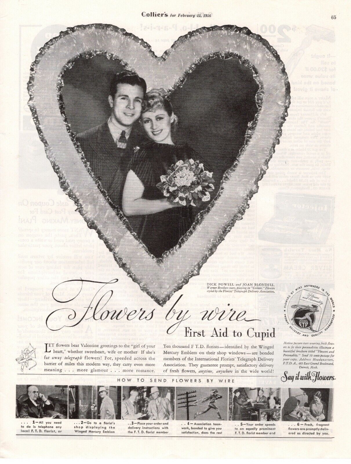 1936 Original Vintage Ftd Flowers Magazine Ad
