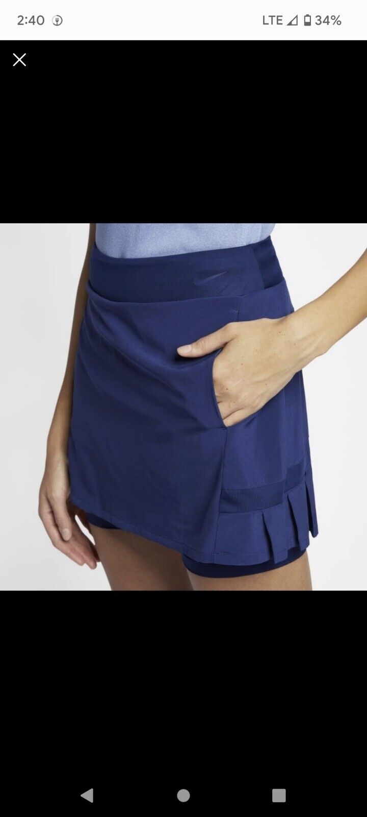 Nike Flex Women’s 15” Golf Skirt, Size Xl (16) , Blue