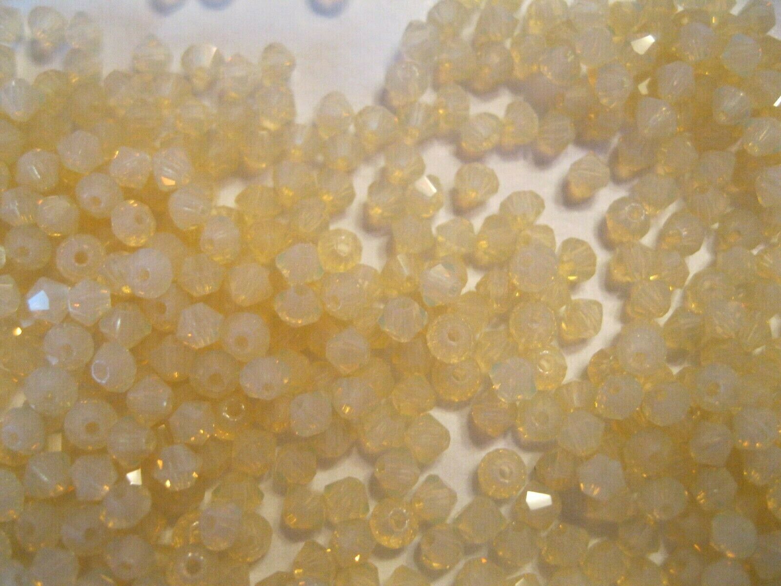 140 Preciosa Bicone Crystal Beads,3mm Champagne Opal Color
