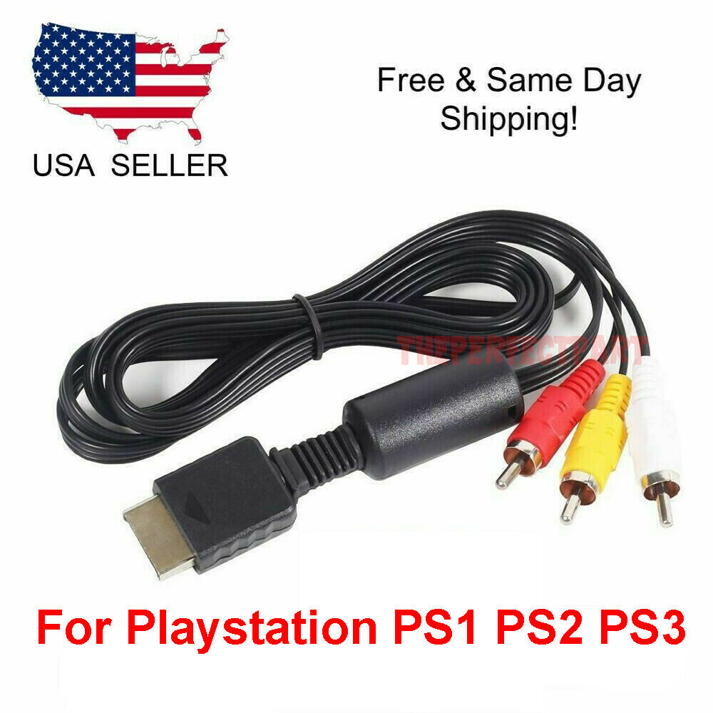 Oem 6ft Rca Av Tv Audio Video Stereo Cable Cord For Playstation Ps1 Ps2 Ps3 A/v