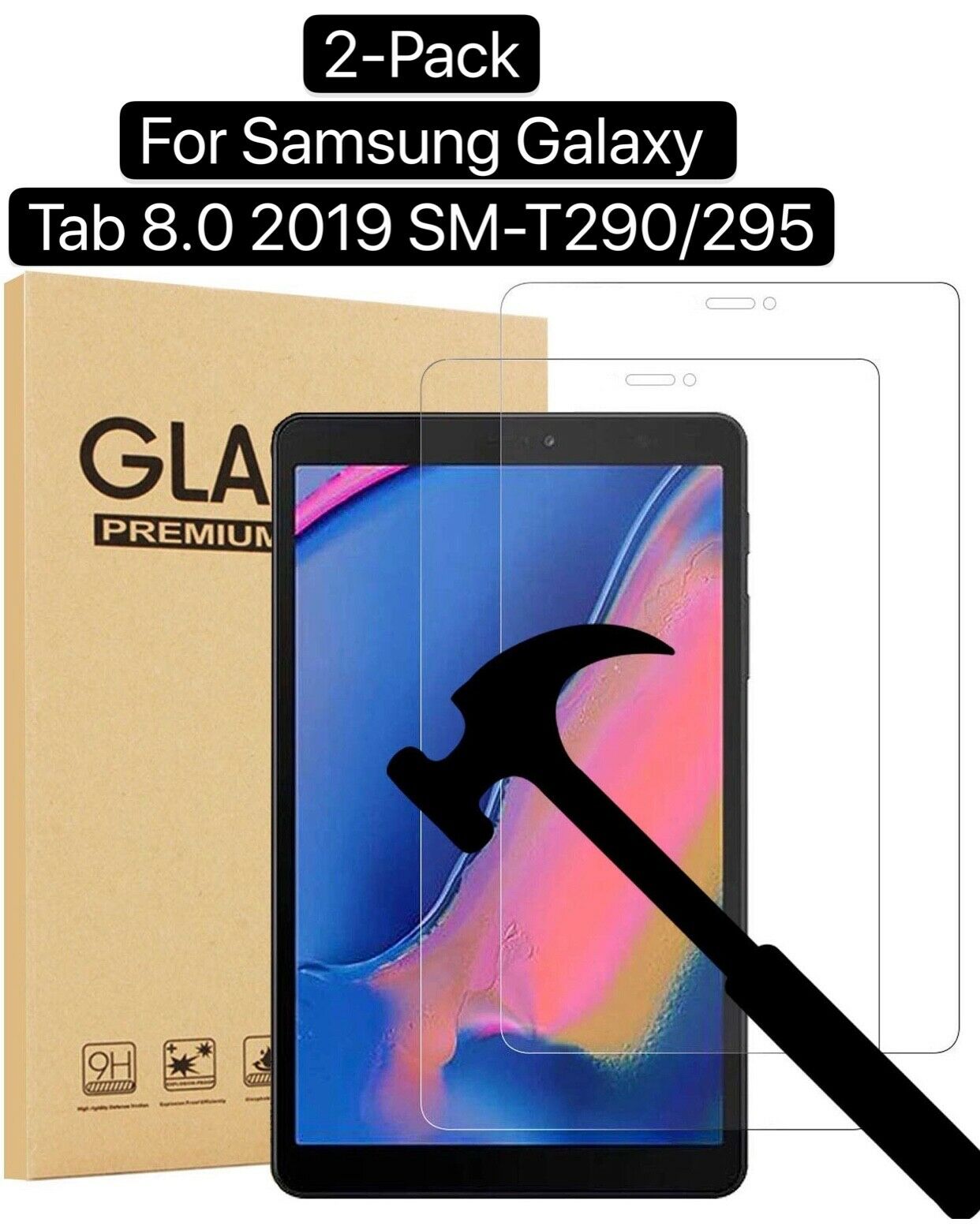 2pack Tempered Glass Screen Protector For Samsung Galaxy Tab A 8.0 " T290/t295