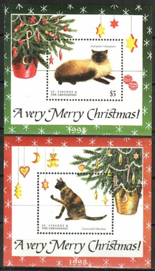 Saint Vincent Stamp 2653-2654  - 98 Christmas, Cats