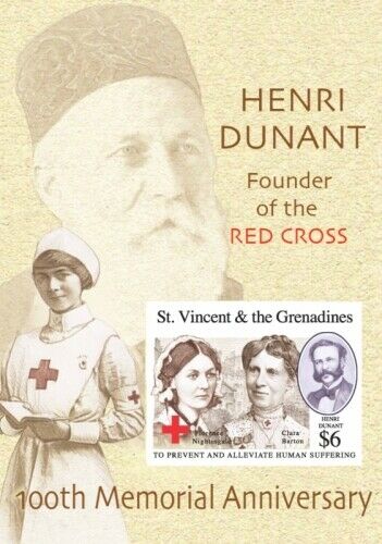 St. Vincent 2010 - Sc# 3725 Henri Dunant Red Cross Founder - Souvenir Sheet Mnh
