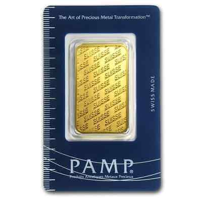 1 Oz Gold Bar Pamp Suisse New Design .9999 Fine Sealed In Assay