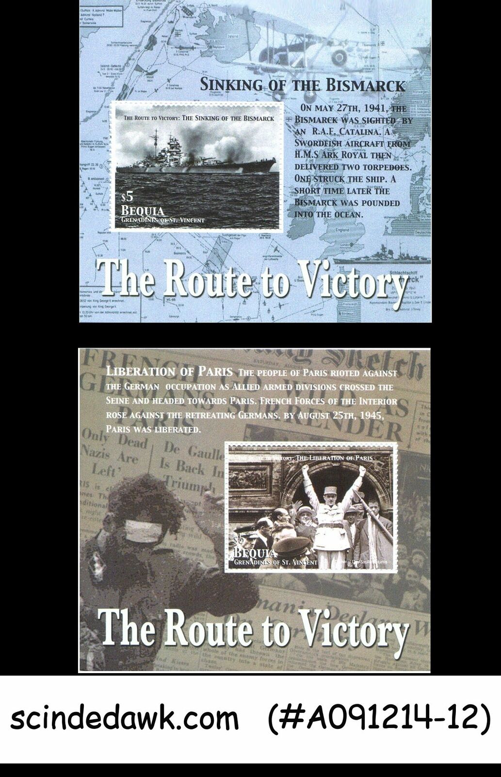 Bequia - 2005 The Route To Victory / War / Battle - Min. Sheet Mint Nh 2nos