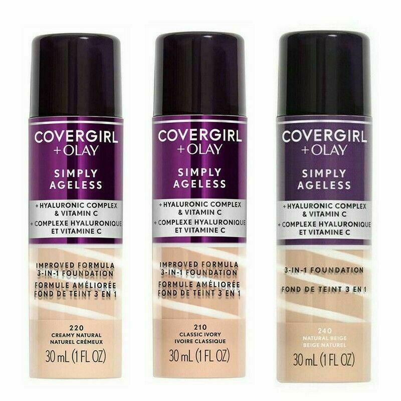 Covergirl + Olay Simply Ageless 3-in-1 Liquid Foundation..choose Your Shade.