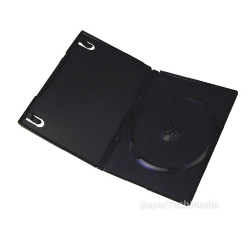 100 Standard 14mm Single Cd Dvd Disc Black Case Movie Video Box