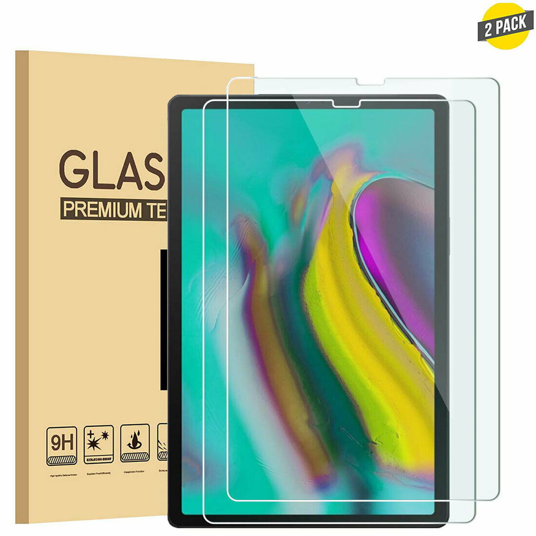 2pcs Hd Clear Tempered Glass Screen Protector For Samsung Galaxy Tab Tablet