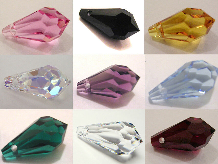Genuine Swarovski Crystal #6000 Teardrop Charm Pendant Bead ~ Many Color & Size