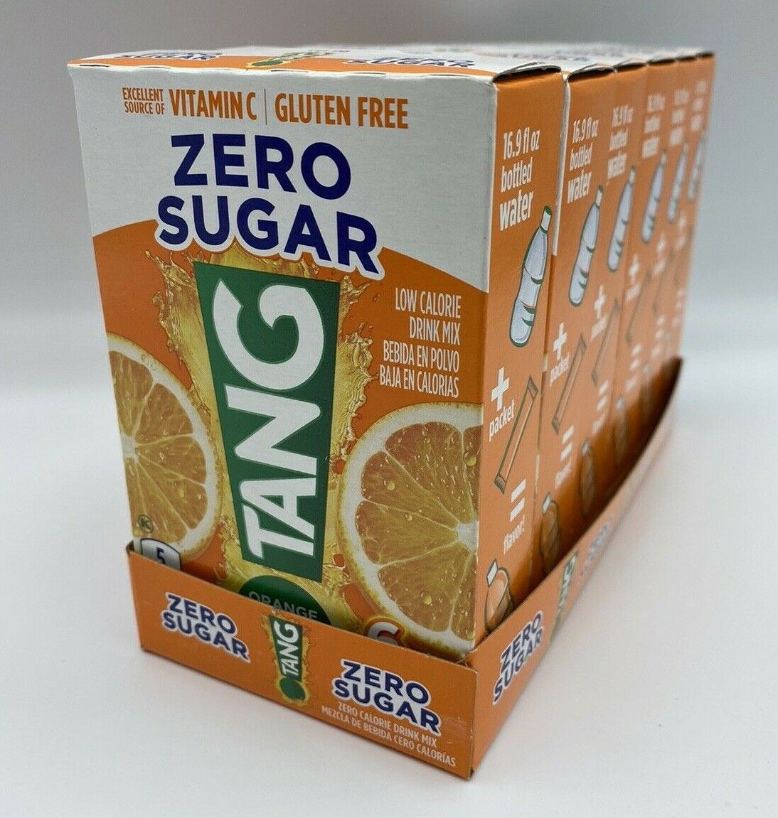 Lot Of 6 Boxes Tang Zero Sugar Singles To Go Drink Mix Orange Tang