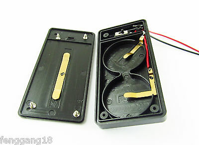 Cr2450 X 2 Button Coin Cell Battery Holder Case Box With Wire Lead On/off Switch