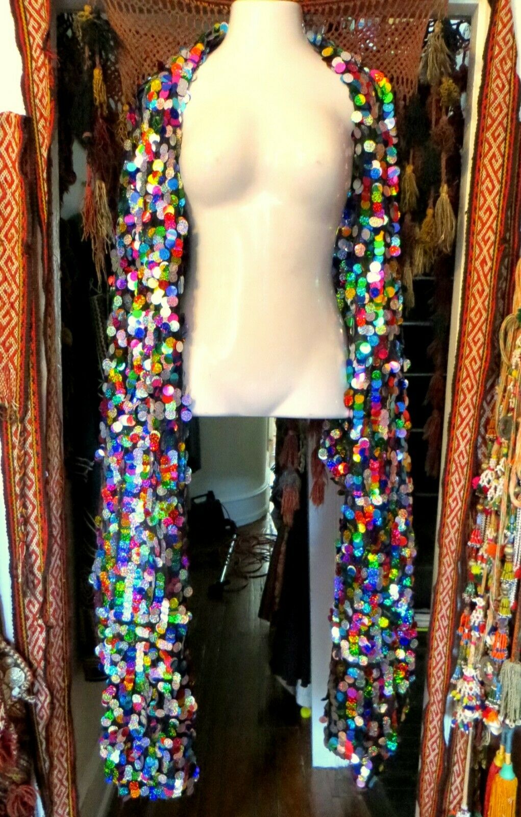 Huge Fully Sequined 3d Shawl/wrap  Costume/lady Gaga/hollywood Star/festival