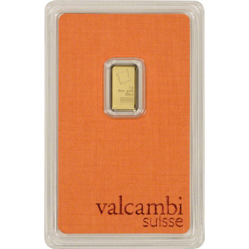 1 Gram Gold Bar - Valcambi Suisse - 999.9 Fine In Sealed Assay