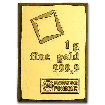1 Gram Gold Bar - Valcambi Suisse .9999 Fine Gold