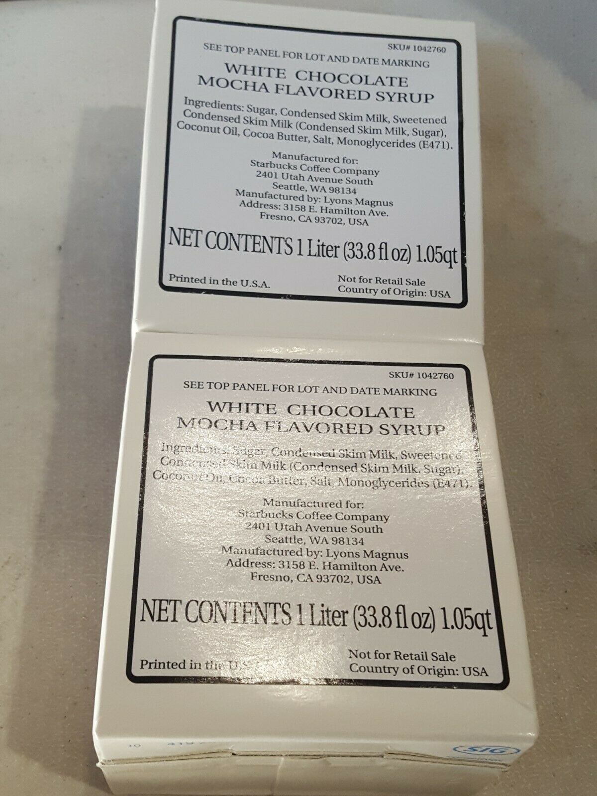 Starbucks White Chocolate Mocha Sauce 660z   - Best By Sep , 2020