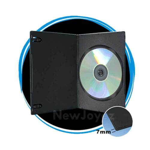 100 Pack Black 7mm Slim Single Cd Dvd Movie Case Storage Box