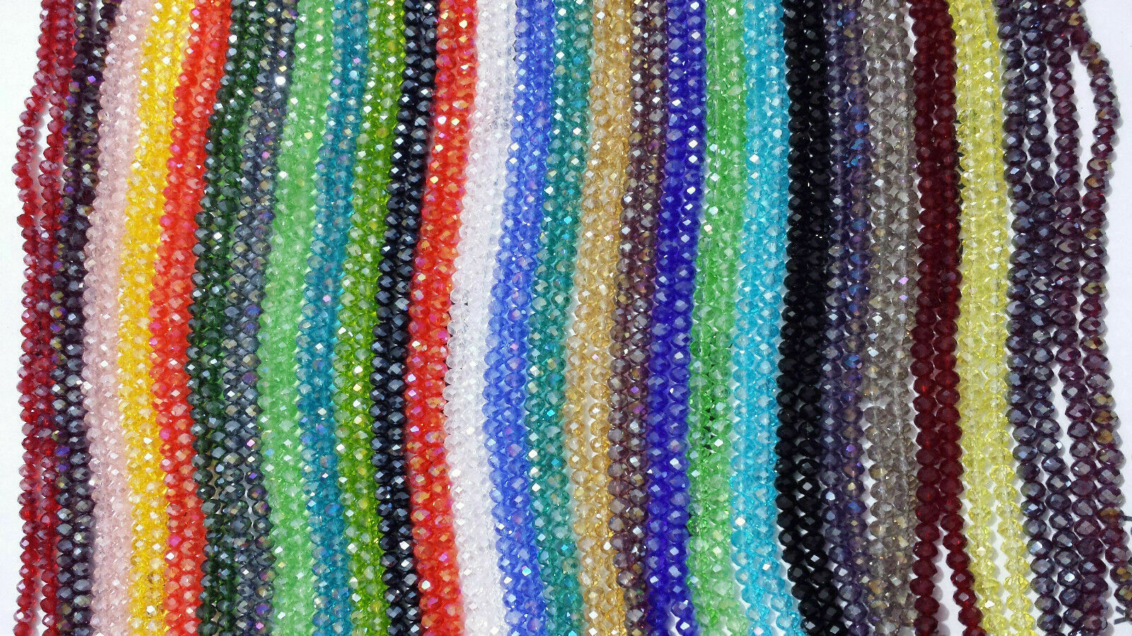 65 Faceted Rondelle Crystal Glass Beads Loose Beads 6x8mm Jewelery Making