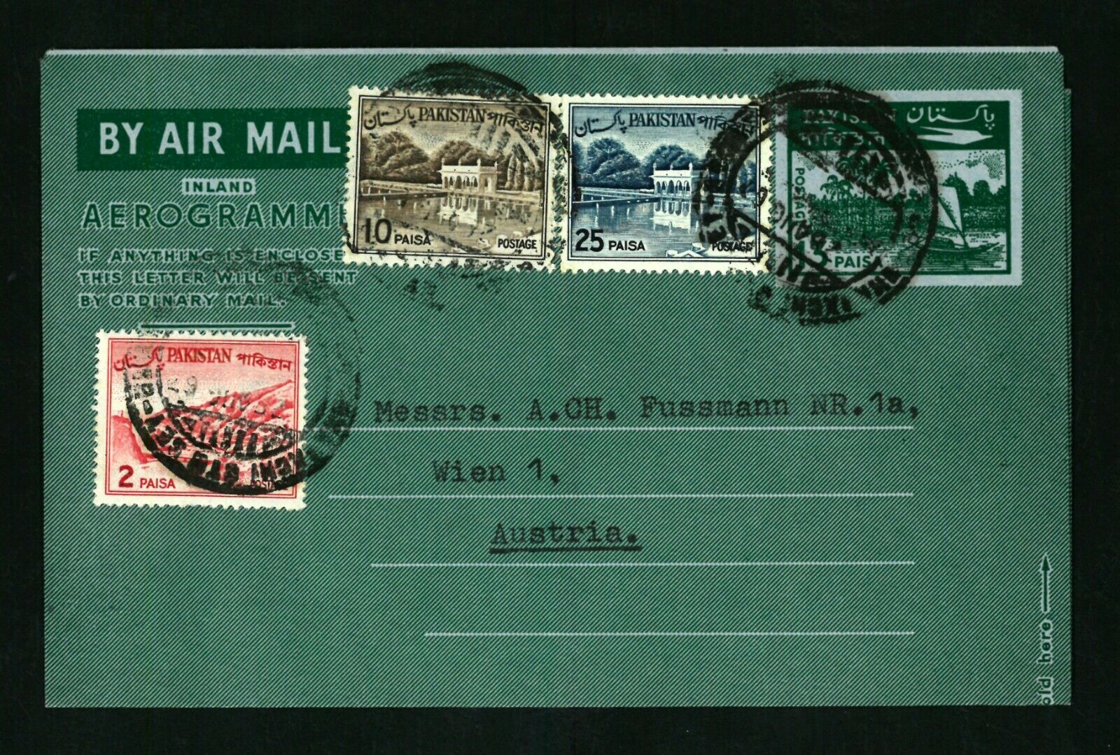 Pakistan   Karachi  Vf Used Card/cover  1960s  To Austria ,  See 2 Scan   (345)