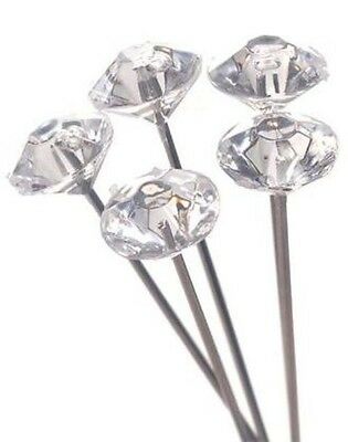 Bouquet Jewelry Gems Floral Wedding Rhinestone Crystals Pins Centerpiece 100 Pk
