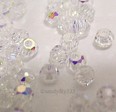 144x Swarovski 5000 Clear Crystal Ab 2mm Round Crystal Bead