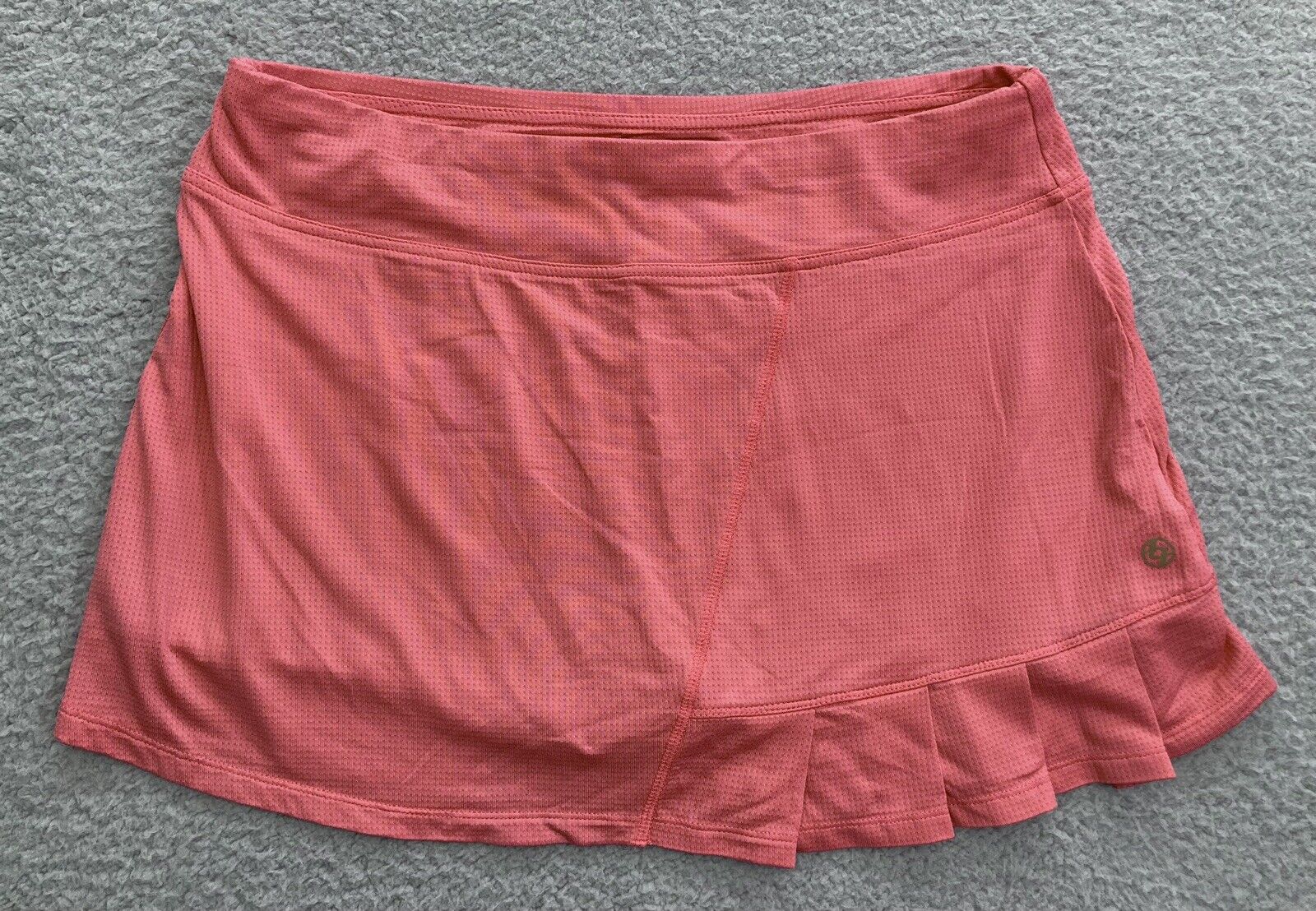 Lija Golf Skort Women Sz L Pleated Mini Skirt Activewear Coral Elastic Leg