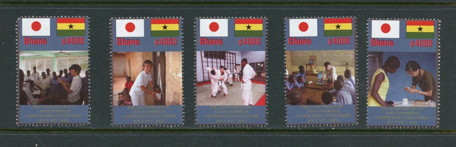 A603  Ghana  2002  Japan Overseas Cooperation  5v.     Mnh
