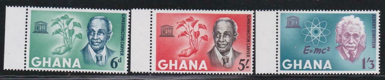 Ghana Stamps 1964 Unesco Week Washington Einstein Carver Mnh - Lanb16
