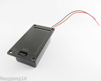 9v Battery Case Holder Cover Box For Active Guitar Bass Pickup Electronics Black