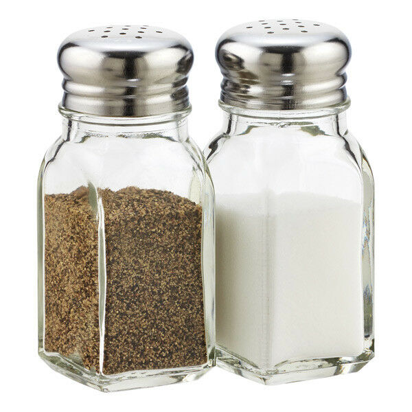 Glass Salt And Pepper Shaker 2 Shaker Set  Usa Seller Restaurant Quality