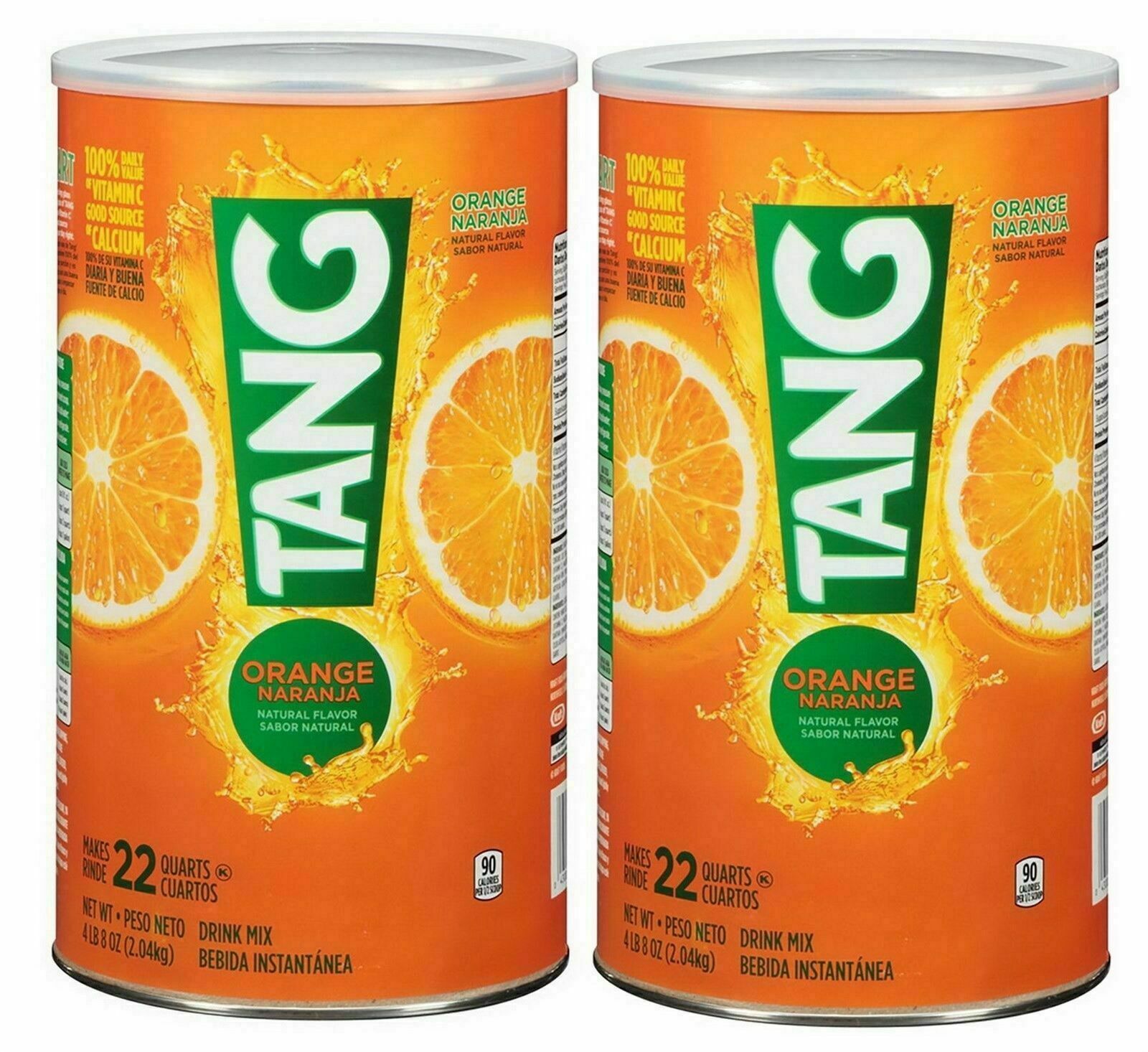 Tang Orange Drink Mix, 72oz Cannister 2 Pk (makes 44 Qts.)
