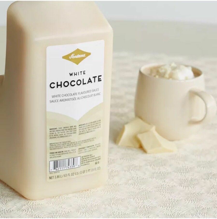 2 X Fontana By Starbucks White Chocolate Mocha Sauce W/ Pump - Best By 9/21/2021