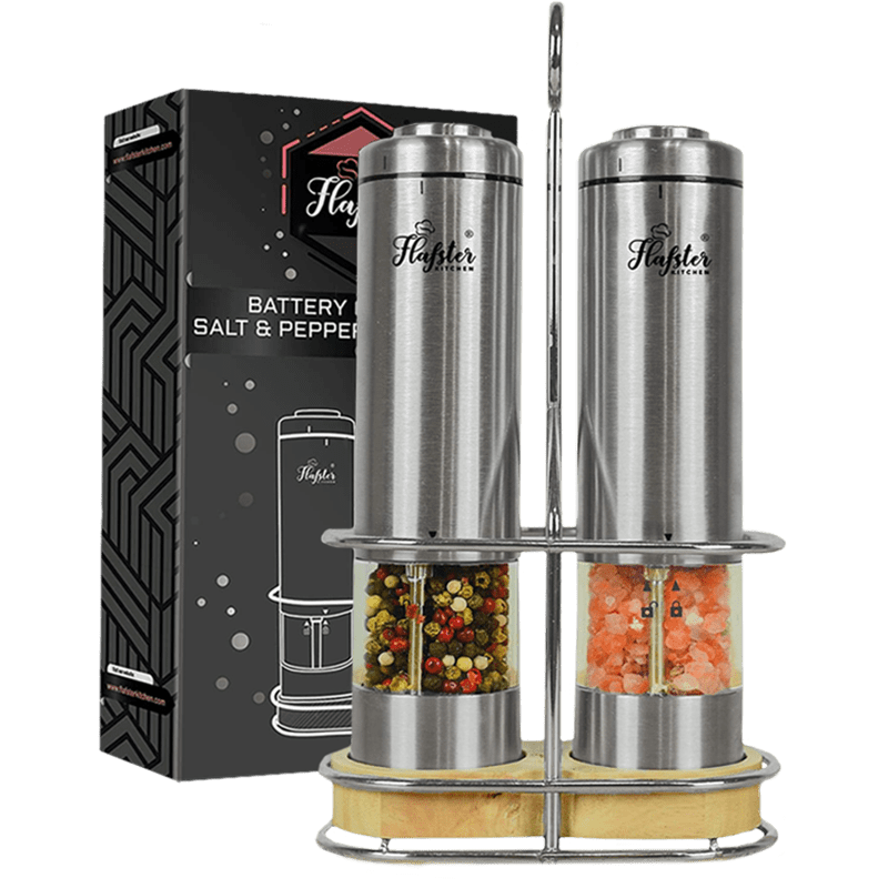 Electric Salt And Pepper Grinder Set- Salt&pepper Mills (2) By Flafster Kitchen®