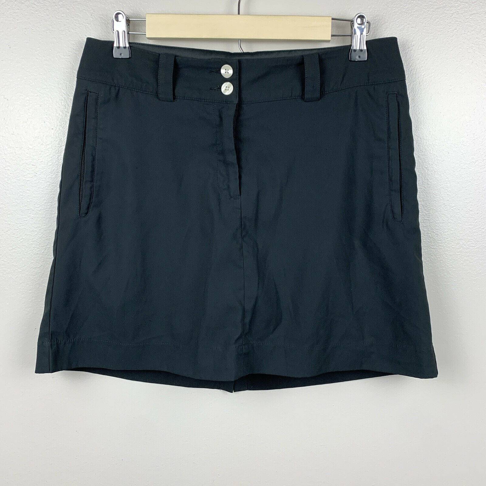 Nike Golf Modern Rise Tech Skort Skirt Golf Tennis Black Zip Pockets 6