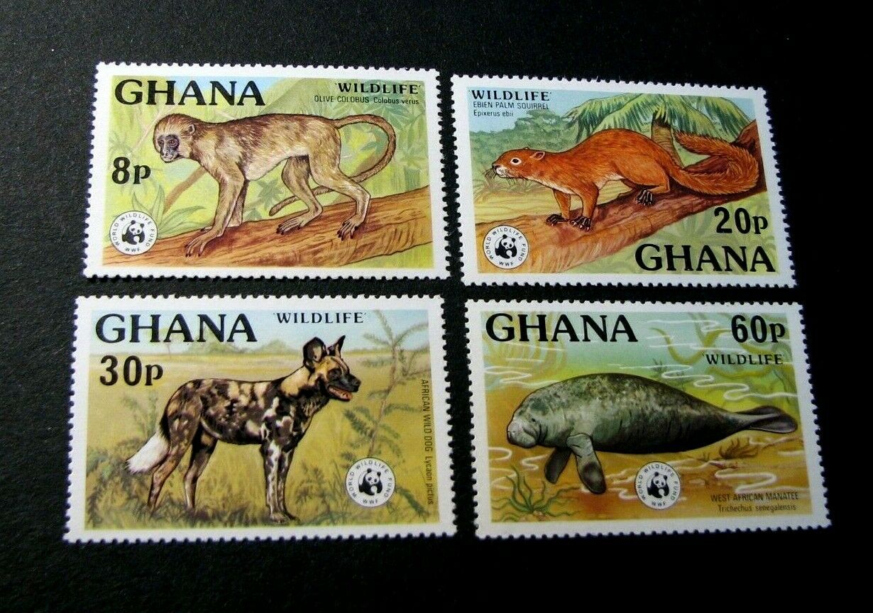 Ghana Stamp Scott# 621-624 Animals-wildlife Fund 1977  Mnh  C525